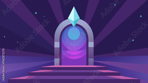 Space shuttle launch against an abstract purple and pink star-filled night sky with decorative light bulb and candle illustrations