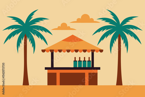 Tropical Beach Drink Stand Summer Vibes and Refreshing Beverages