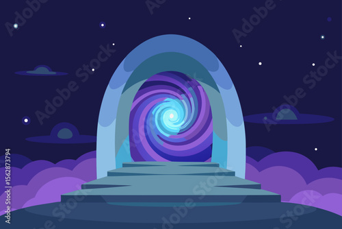 Mystical Cosmic Gateway A Journey Through the Swirling Vortex of Space and Time