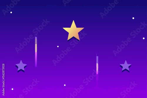 Celestial Dreamscape Gradient Night Sky with Shooting Stars and Shining Stars