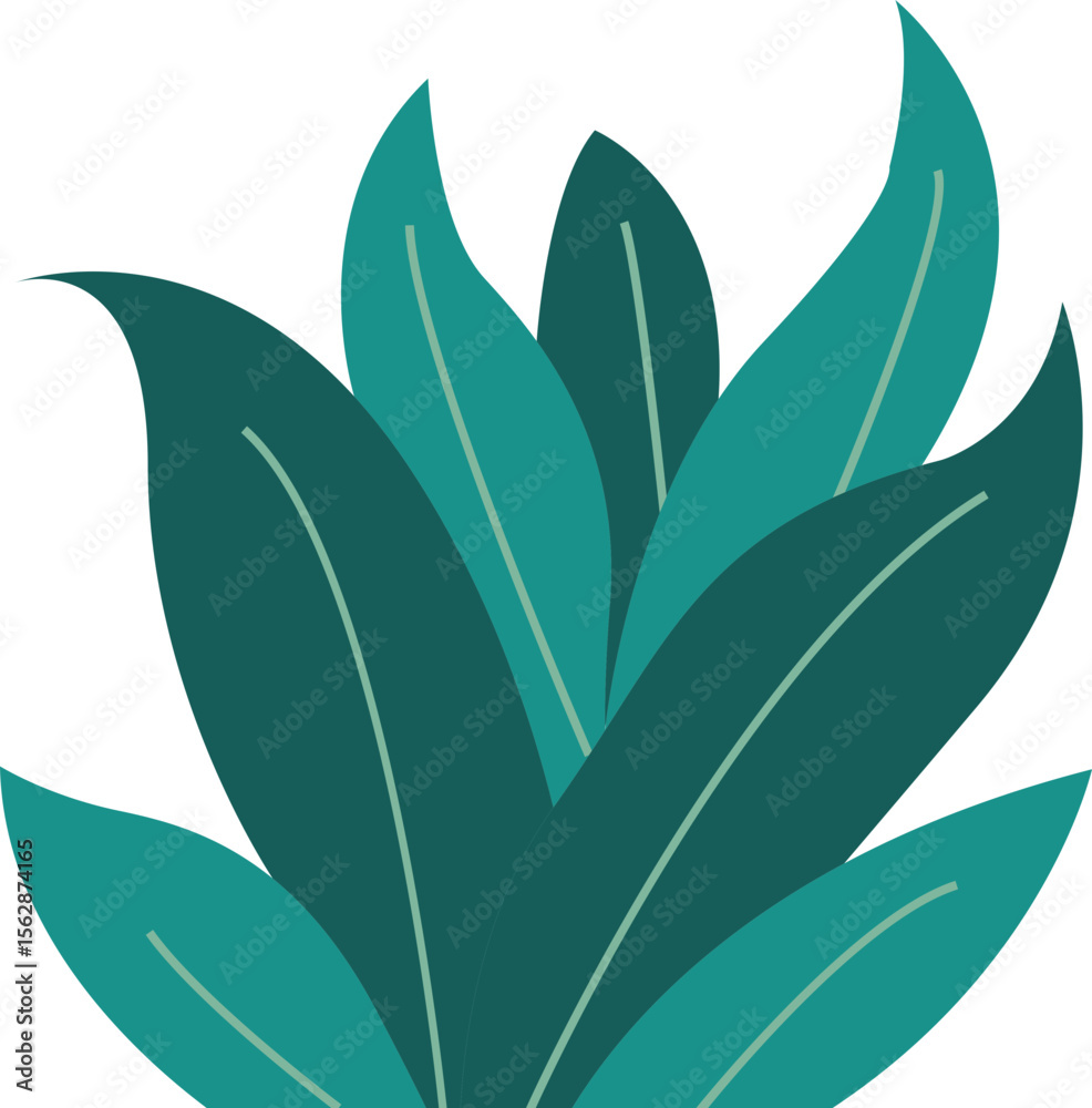 Naklejka premium Floral Bush Flat Illustration Element