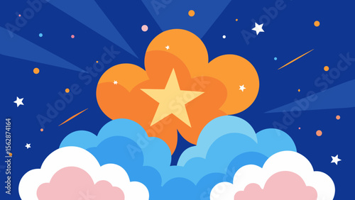 Achieve Your Dreams Starburst Success Cloud Illustration