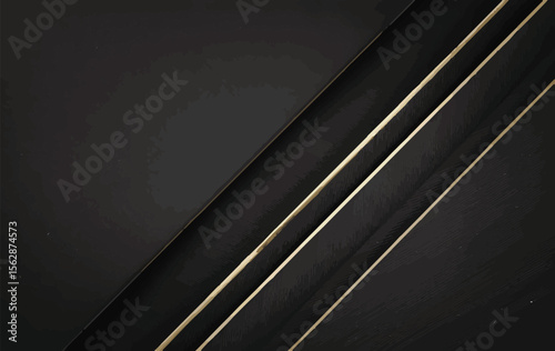 Dark textured background with golden stripes vector