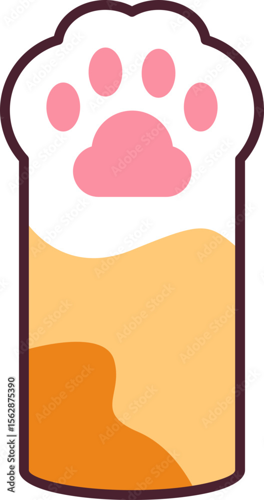 Fototapeta premium Cute Cartoon Cat Paw Element