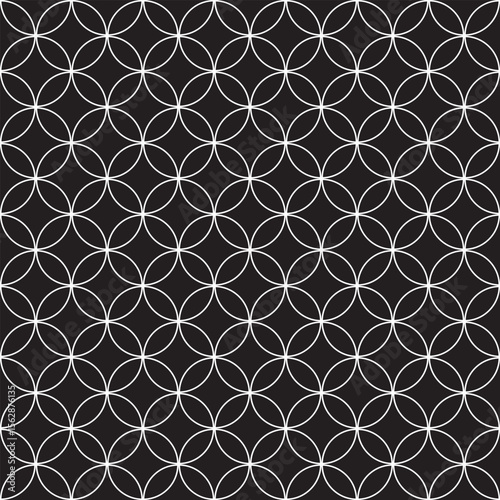 Black and white Geometric Background, Shippo Pattern
