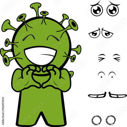 covid character cartoon expressions pack collection in vector art