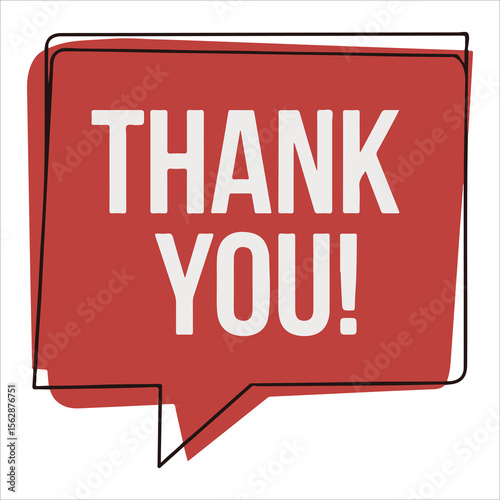 THANK YOU,Thank you message for card, presentation, business. Expressing gratitude, acknowledgment and appreciation. Minimalist abstract design with white cut out paper on blue background.