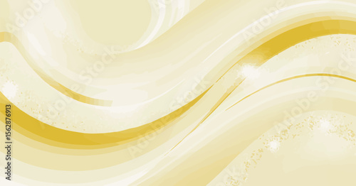Flowing golden waves abstract background vector
