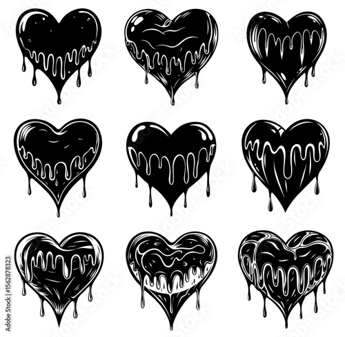 heart bleeding. Symbol of love. Valentine's Day silhouette  vector illustration