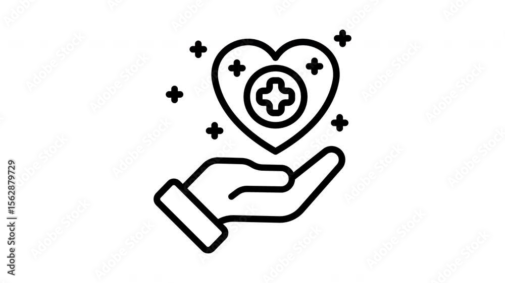 Animated Health Protection Hand Icon Animated Health Protection Hand Icon