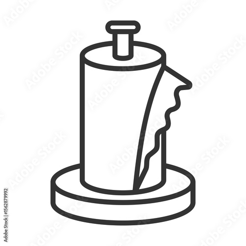 Paper Towel Icon Outline Style. Vector Illustration Design