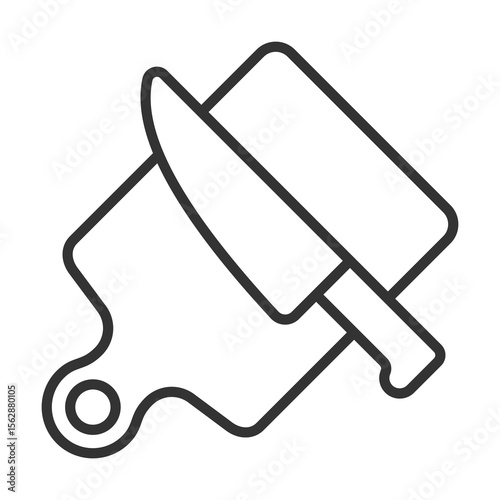 Cutting Board Icon Outline Style. Vector Illustration Design