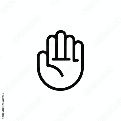 Hand palm gesture stop sign icon
