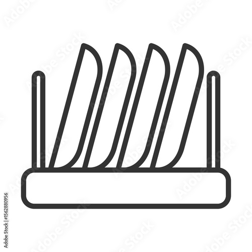Dish Rack Icon Outline Style. Vector Illustration Design