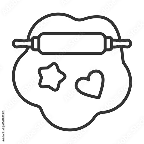 Cookie Cutter Icon Outline Style. Vector Illustration Design