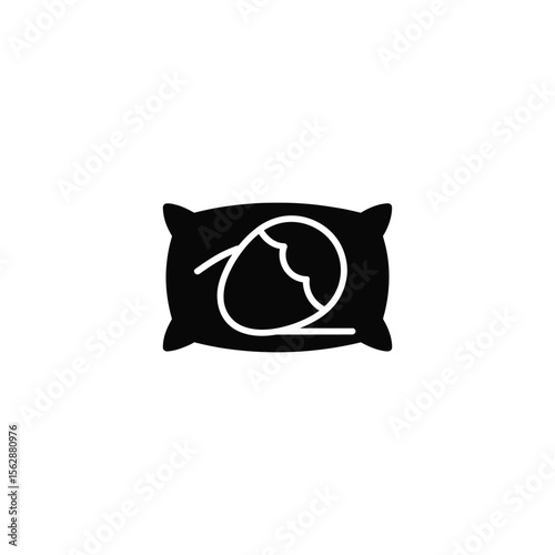Sleep pillow with human sleeping icon