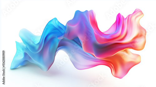 Abstract 3D Shape background, Futuristic Neon Loop isolated white background, Smooth Gradient shape Design.
