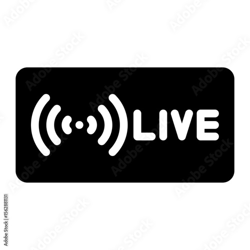 live streaming glyph icon