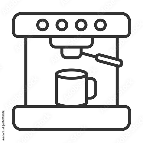 Coffee Maker Icon Outline Style. Vector Illustration Design