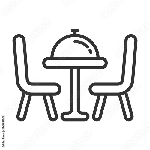 Dinning Table Icon Outline Style. Vector Illustration Design