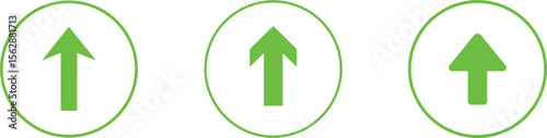 Green Up Arrows in Circles: Representing Growth, Progress, and Positive Trends.