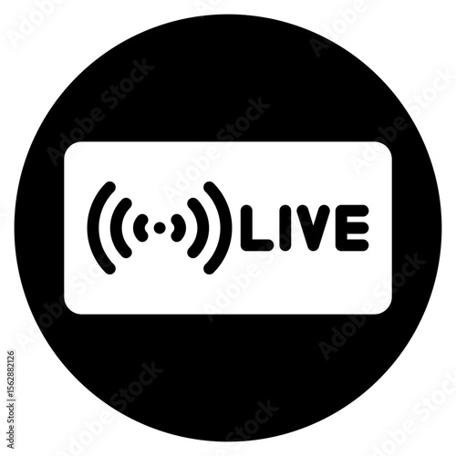 live streaming glyph icon