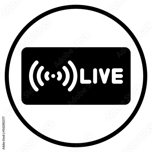 live streaming glyph icon