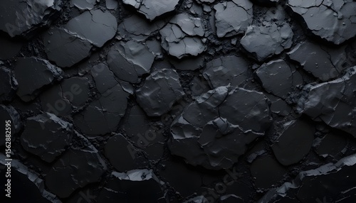 Dark Metal Wallpaper with Abstract Black Rock Texture for Bold and Industrial Design Themes