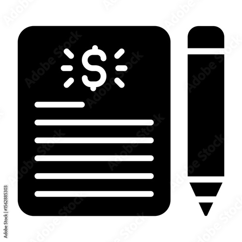 Contract Modern Solid Style Icon