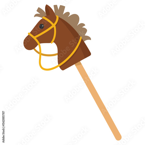 funny Horse Stick Toy Icon Hobby Horse Wooden Toy