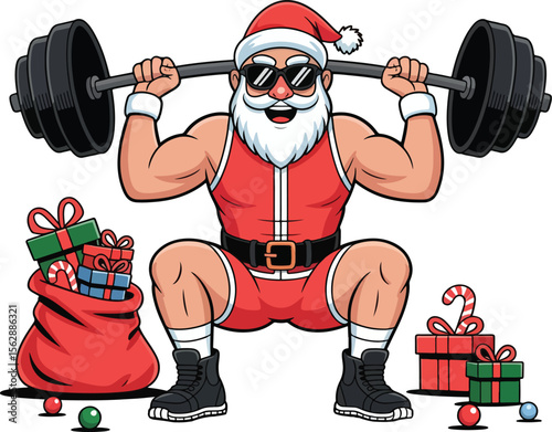Santa Claus Doing a Top Legs Workout