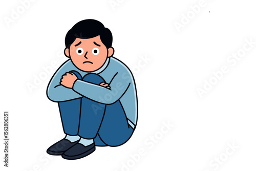 Loneliness and Isolation: An illustration capturing a solitary figure, seated alone, embodying the weight of solitude and the introspective depth of personal reflection.
