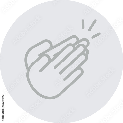 Clapping Vector Line Grey Circle Grey