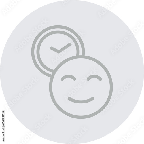 Good Time Vector Line Grey Circle Grey