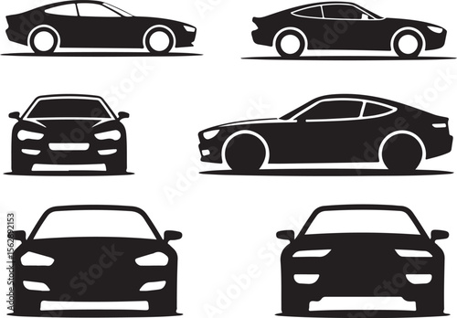 Sports Car Silhouette Set