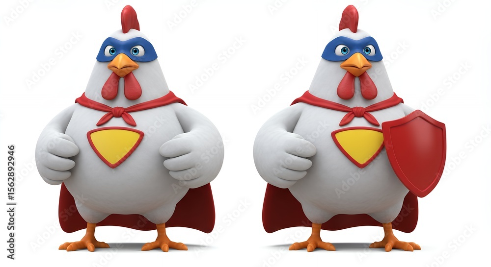 Superhero chicken characters illustration Superhero chicken characters illustration