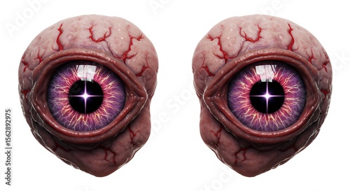 Two stylized horror eyes