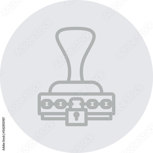 Confidential Stamp Vector Line Grey Circle Grey