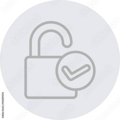 Authorized Access Vector Line Grey Circle Grey