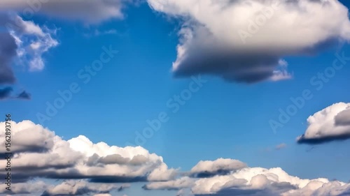 White clouds in a blue sky