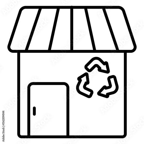 zero waste shop outline icon