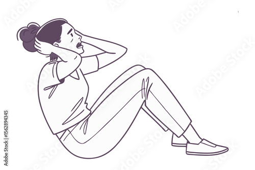 "Core Crunch: A fit individual engages in a sit-up, capturing fitness goals and well-being"