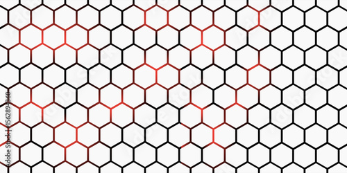 White 3d hexagonal technology vector abstract background. Blue bright energy flashes under hexagon in modern technology futuristic background vector illustration. White honeycomb texture grid.