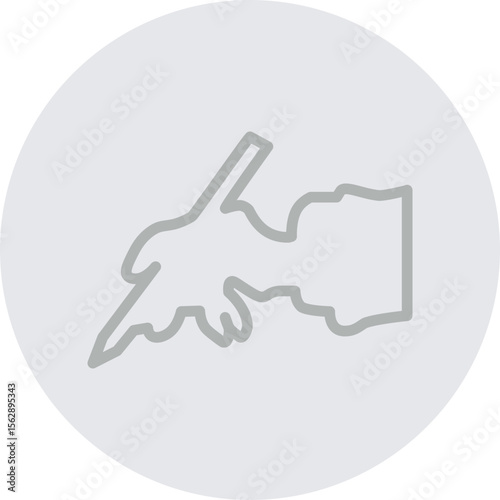 Writer Silhouette Vector Line Grey Circle Grey