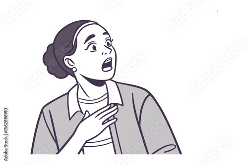 Shock and Awe: A woman with wide eyes and an open mouth, exuding a sense of astonishment or fear.