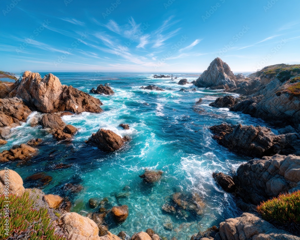 Fototapeta premium Coastal rocks and turquoise water