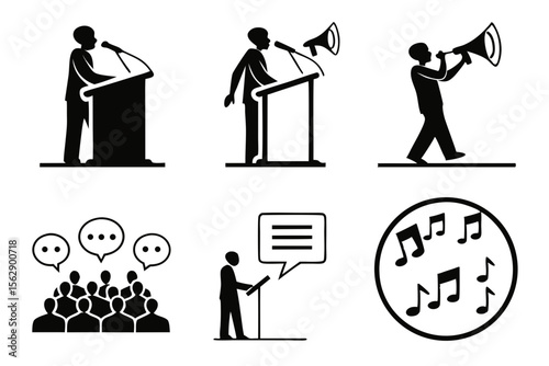 business people icons set