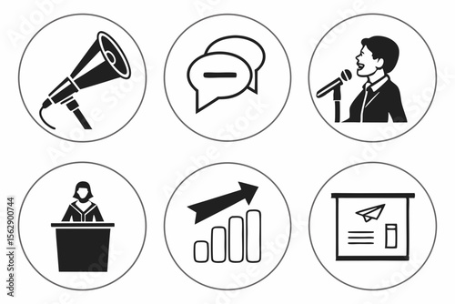 set of icons for women