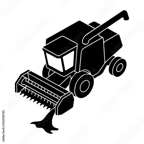 Isometric combine harvester vector illustration agriculture machinery farming equipment icon design 100