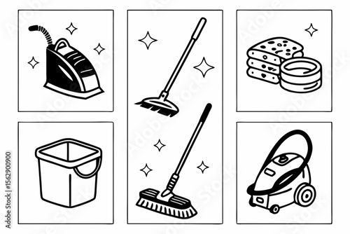 set of cleaning tools